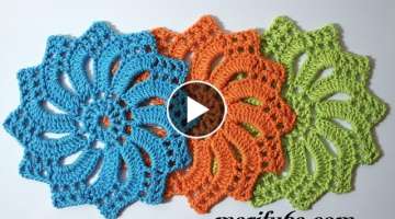 crochet spiral doily motif coaster