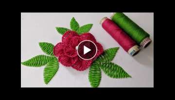 Hand Embroidery flower design trick with pencil.Amazing Hand Embroidery flower design idea:Kurti