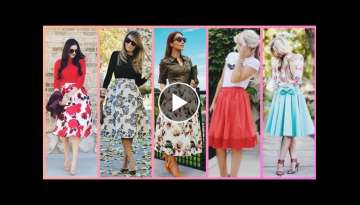 Top Trendy Stylish And Beautiful Floral Print Midi Skirts Outfits