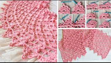 DAY DREAM – A BEADED LACE RECTANGLE WRAP CROCHET PATTERN (US TERMS):