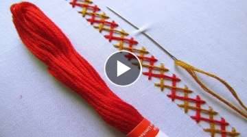 Hand Embroidery | Double Cross Stitch Border Design | Hand Embroidery Designs #25