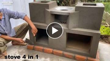 Building smokeless multi-function wood stove | Save firewood to the maximum