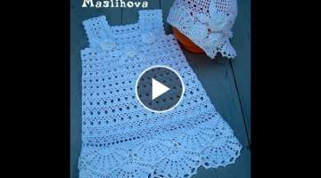 Crochet baby dress| How to crochet an easy shell stitch baby / girl's dress for beginners 92