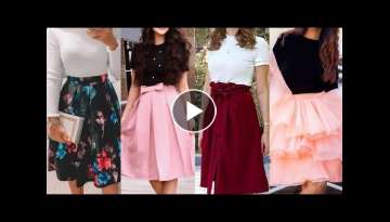 2020 Knee Length Skirt With Simple Top Outfit Idea||Skirt top outfit||