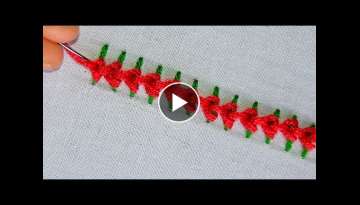 Simple Border line embroidery tutorial #40