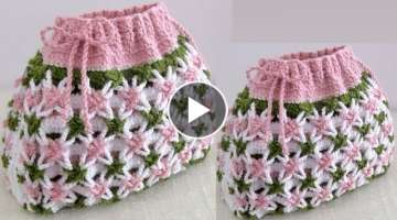 Bolso Fácil a Crochet Punto 3D flores estrellas Mágicas tejido con ganchillo