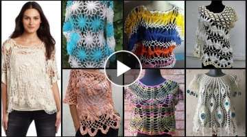 Trending and stylish Hairpin pattern crochet Summer tops designs
