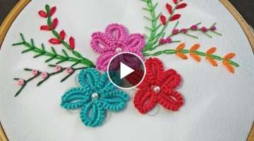 Hand Embroidery | Brazilian Embroidery Flower | Flower Embroidery | Brazilian Embroidery Design