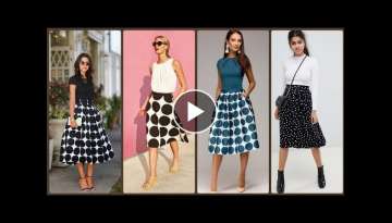 Most beautiful and stylish polka dots midi skirts designs for young girls 2020-2021