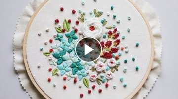 Easy Hand embroidery flowers. Embroidery hoop art