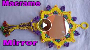 How to make macrame mirror with flower wall hanging .