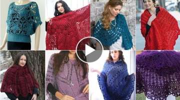 67 Outstanding trendy Crochet Knitted women double caplet sheath fancy shawls design and Ideas #2...