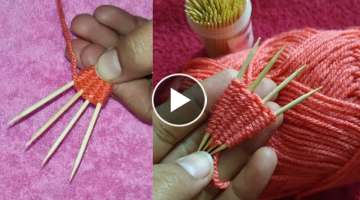 amazing tooth pick flower trick 2020 hand embroidery design wool thread flower 2020