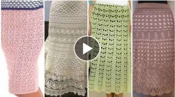 extremely gorgeous and stylish crochet vintage style net lace skirts designs for women free patte...