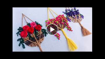 Hand Embroidery: Mini Flower Basket Embroidery