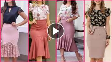 Gorgeous most beautiful and unique office wear top with skirts 2021