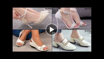 WHITE FOOTWEARS WHITE SANDALS WHITE SLIPPER WHITE SHOES 2021 BEST WHITE COLLECTION'S