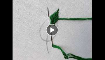 Hand embroidery Fishbone leaf stitch | Fishbone stitch tutorial