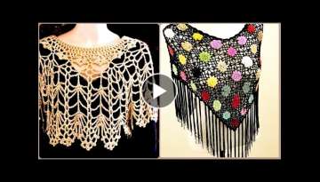 Gorgeous and stunning wedding poncho fringe design| crochet Pelerine pattern ideas 2021
