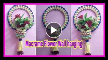 Diy// Round Shape Macrame Flower Wall Hanging #New Design.