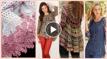 Alluring &Trending Designs Of Crochet Tops,Shirts With Jeans For Women's/Stylish Shirts