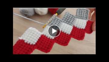 Crochet pattern/ Crosia Border design /Tunisian knitting model की नई डिजाइन ...