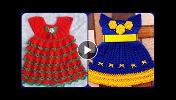 Latest most beautiful and creative crochet baby girls frocks designs ideas 2021