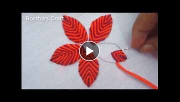 Hand Embroidery, Very Easy Flower Embroidery Tutorial, Simple Flower Design