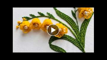 Hand Embroidery: Lily Flower Embroidery - 3D Embroidery - Fantasy Flower Embroidery - Needle Art