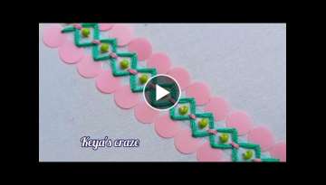 Border line hand embroidery tutorial with beads by Keya's Craze | 507