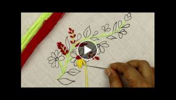 Gorgeous yellow flower embroidery design with brilliant utilization of Brazilian Embroidery Stitc...