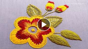 Cute Flower Hand Embroidery Design, Engaging Embroidery with attractive floss, Embroidery patch-3...