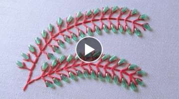 Hand Embroidery | Back Stitch with Bead Work | Hand Embroidery Designs #32