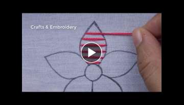 Amazing Hand Embroidery tutorial - Easy Flower Embroidery Design for Beginner - bordado para flo...