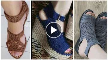 DIY Easy Making Stylish Crochet Sandals,, Shoes ||Styling 4 Women