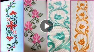 latest and impressive Cross Stitch border line hand embroidery design
