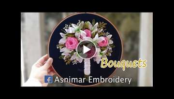 Ribbon Embroidery Design - Flower Bouquets