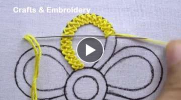 Elegant Flower Hand Embroidery Design for Beginners, Barid Stitch Flower Embroidery, Flower Stitc...