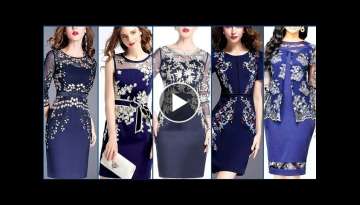 Ultra-Gorgeous & Fashionable Mothers French Lace embroidery Formal Sheath Cocktail Dresses Design...