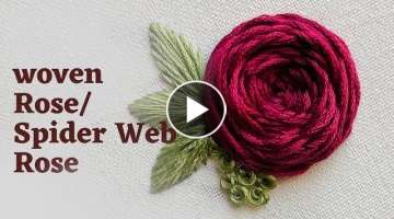 Woven Rose | Tutorial 1 | Spider Web Rose | Embroidery videos | Embroidery by Afeei | Afeei