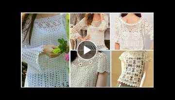 Latest designer handmade crochet dress design/#Top blouse/women fashion crop top blouse design