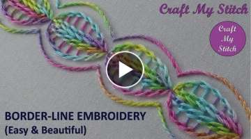 Border line design - Hand embroidery - Border design (Easy and Beautiful Border embroidery)