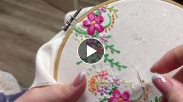Chain Stitch #shorts @embroideryartbynat Hand Embroidery Tutorial for Beginners