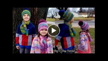 Easy Crochet Beanie and Scarf | Easy Crochet kid hat and scarf set | Bagoday Crochet Tutorial 554