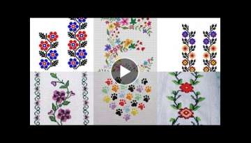 Beautiful Cross Stitches Different Patterns New Colorfull Chaar Suti Embroidery Design