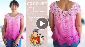 Crochet Chevron Summer Top / Lacy Ripple Blouse