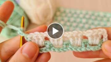 491- BEBE YÜNÜYLE TIĞ İŞİ KOLAY ÖRGÜ MODELİ/ How to crochet/ Knitting pattern making/ cr...