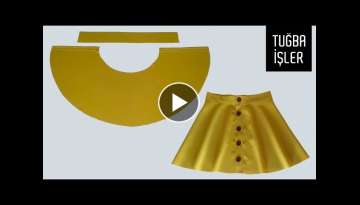 Button Front Flared Skirt Cutting and Sewing | Tuğba İşler