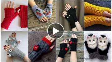 Stylish & beautifull fingerless crochet hand knitting gloves designs