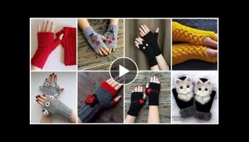 Stylish & beautifull fingerless crochet hand knitting gloves designs